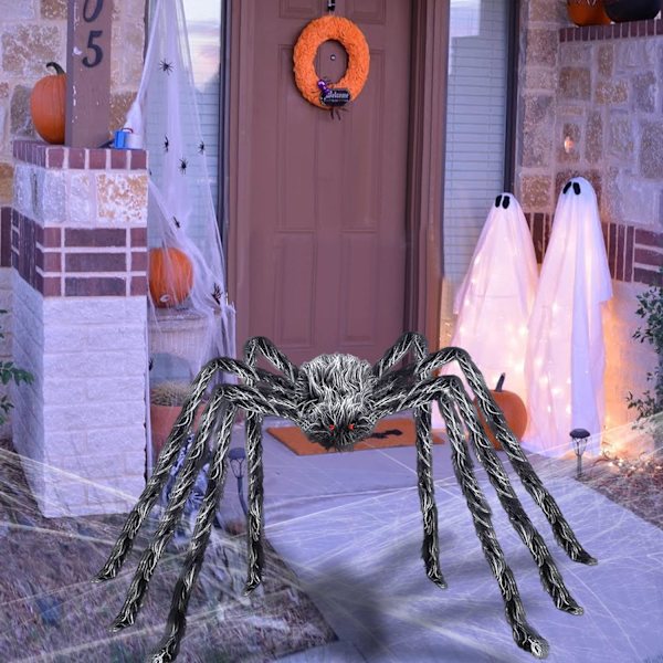 2 Pakke Gigant Hårete Edderkopp Halloween Dekorasjoner med Triangulær S