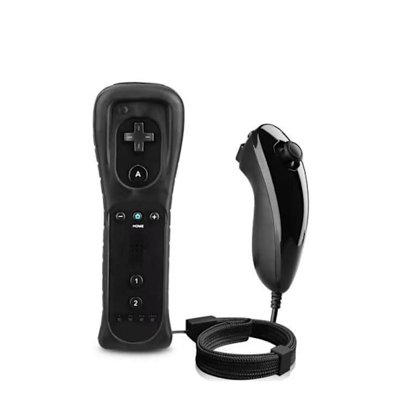 Set med 2 svarta handkontroller för Wii, rörelsekontrollfjärrkontroll, Remo