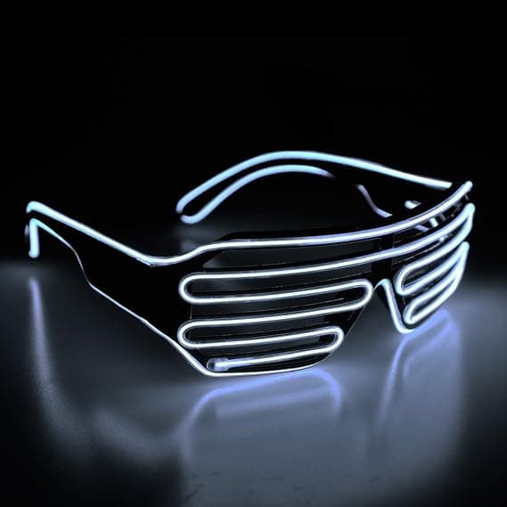 Lys opp skodde neon rave briller El Wire LED solbriller stemme A