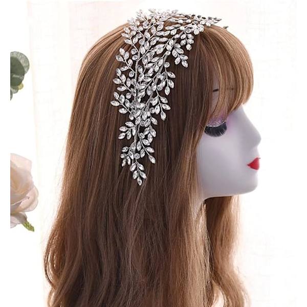 Brudkronor med strass, diadem för kvinnor, bröllop