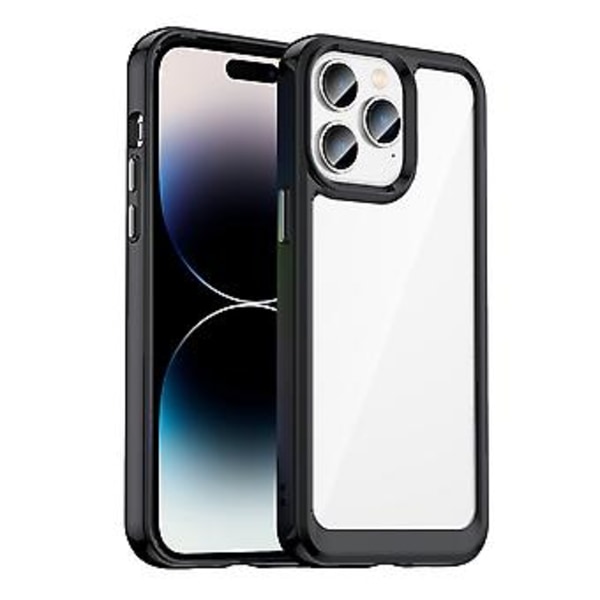 Akryl + TPU Telefonfodral för iPhone 14 Pro (Svart)