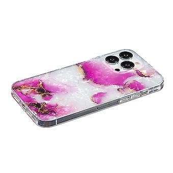 For Iphone 15 Pro Imd Shell Mønster Tpu Telefon Cover (Rød Marmor)