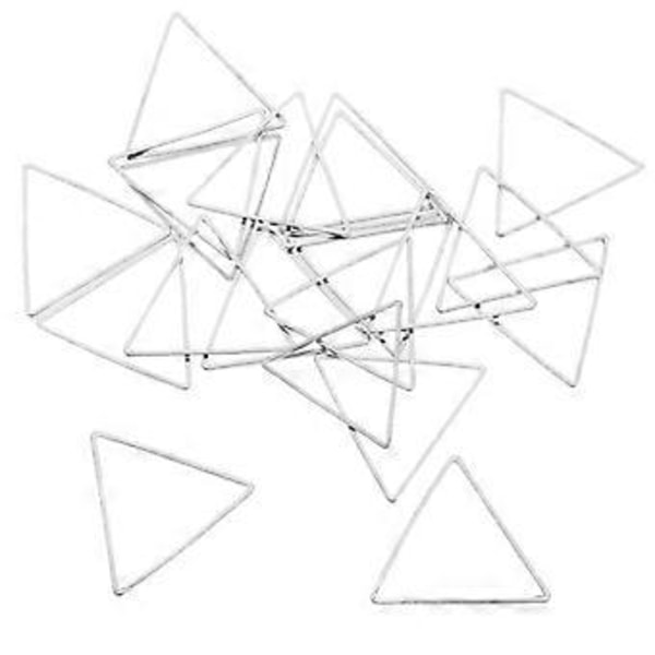 20 kpl Geometrisia riippuvia korvanappikorvakoruja riipus DIY (Hopeinen kolmio 20mm)
