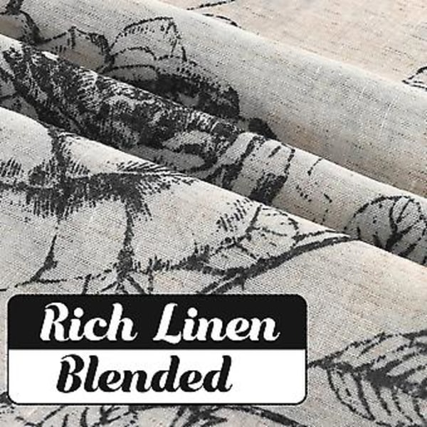 Linenblandede Gardinpaneler til Stue/Lysreducerende Linen Sheer Gardiner 108 tommer Længde 2 Paneler Sæt