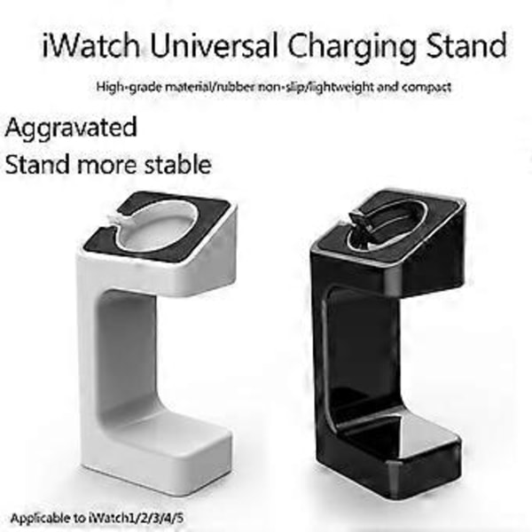 Letvægts Bærbar Smartwatch Holder Stativ Opladningsdock Urstation (Sort)