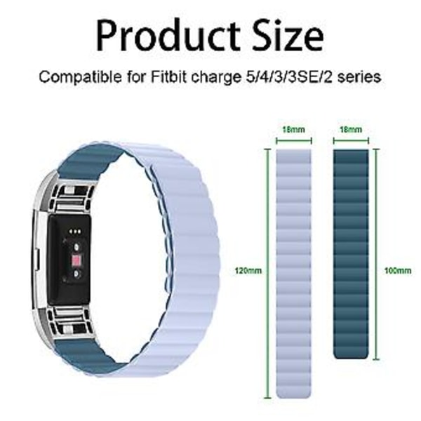 Silikon Magnetisk Urrem Til Fitbit Charge 3 / 4 (Sort)