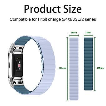 Silikoninen magneettinen ranneke Fitbit Charge 3 / 4:lle (Musta)