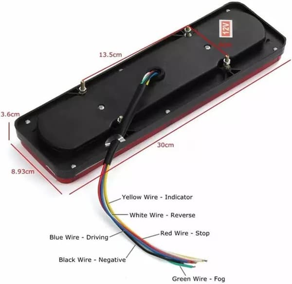 Bil Baklys 2 stk 12V 36 Led Baklys 6 Funksjon Trail