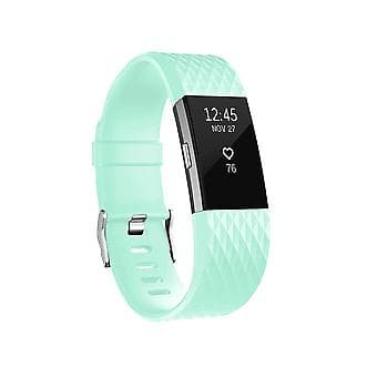 Diamantmønstret håndleddsreim for FITBIT Charge 2, 12,5x8,5 cm (Cyan)
