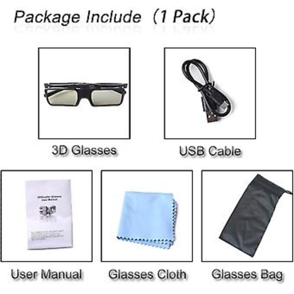 Laderbare Bluetooth RF 3D Aktive Briller for Sony 3D TV-projektorer TDG-BT500A