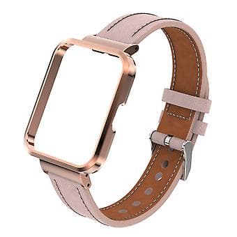 Lærreim til Xiaomi Redmi Watch 2 (Lys Rosa)