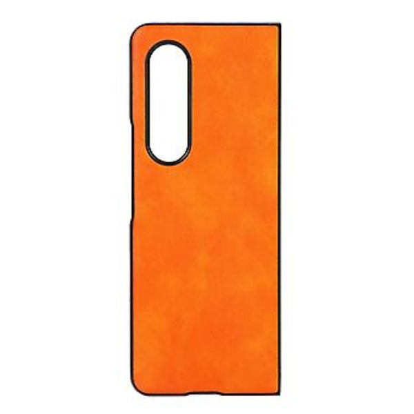 Tvåfärgat fodral med lychee-struktur för Samsung Galaxy Z Fold4 (Orange)