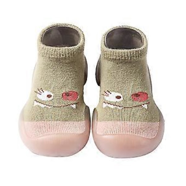 Fianao 1 par Första-gångs skor Elastiska skor Yta Anpassad Baby Första-gångs sneakers (22 cm Grön)