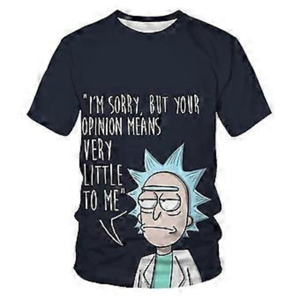 Rick Morty Billede 3D Digital Print Herre Børne T-Shirt -NMAOV(2XL T3304)