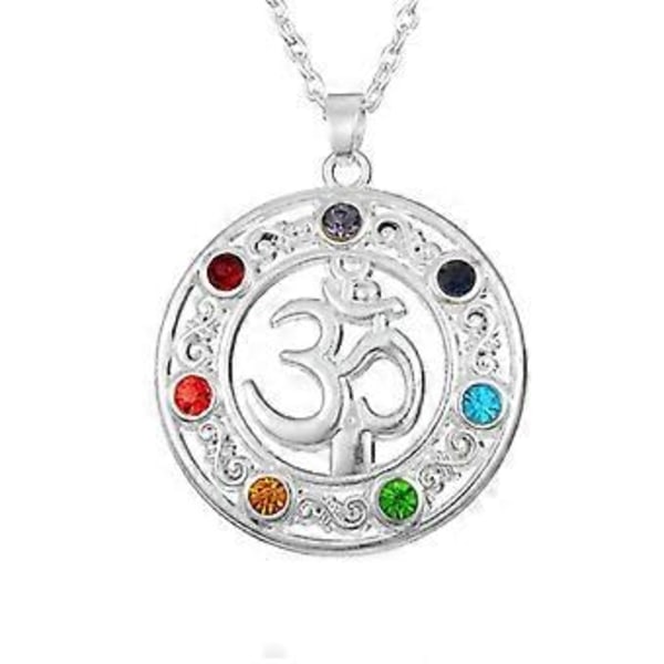 Etnisk Ohm Om Yoga Symbol Hindu Stam Charms Hängsmycke Halsband Amulett Smycken