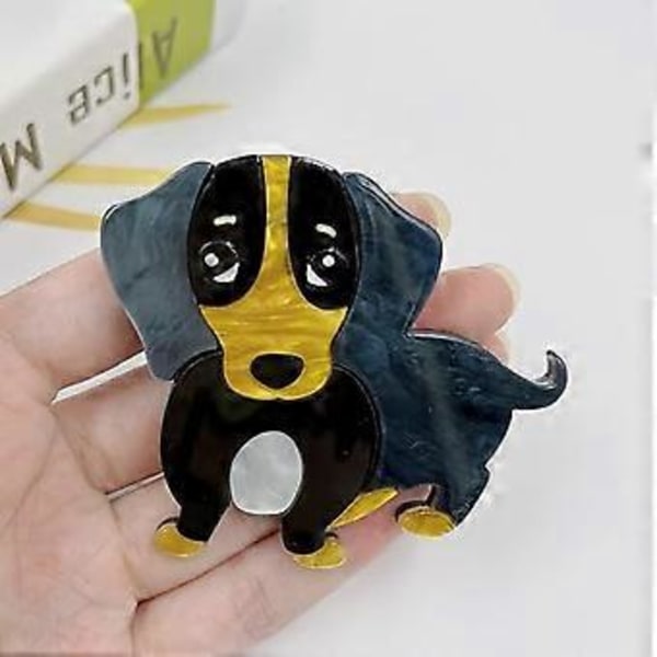 Hundbrosch, Handgjord Akryl Lapel Nål Stor Brosch Badge, Väska Nål Present till Kvinnor, Flickor, Pojkar 2.5in*2in