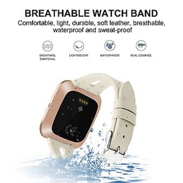 Armband till Fitbit Versa 2 (Krämvit)