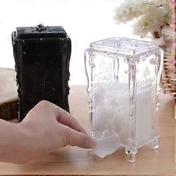 Makeup Organizer Høj Kapacitet Støvtæt Transparent Synlig Sommerfugl Cameo Craft Vatrondel Dispenser til Badeværelse Qinhai (Transparent)