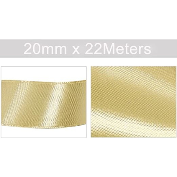 1 st guld satinband 20 mm x 22 m, satinband för presentinslagning,