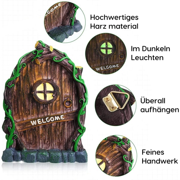 (Vine) Fairies Trädgårdsdörr Miniatyrdörr för träd hemåtkomst