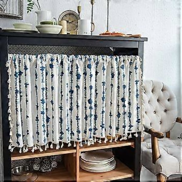 Boho Gardiner med Kvaster Multifunktionelt Vinduesgardin til Køkken (150*91 H)