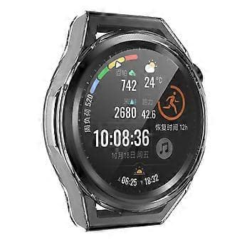 Smart Watch Case Bumper Cover Lättviktigt Skyddsskal för Huawei GT Runner (Transparent vit)