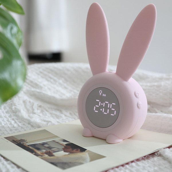 Cartoon LED Digital Väckarklocka Elektronisk LED-Display Ljudstyrning