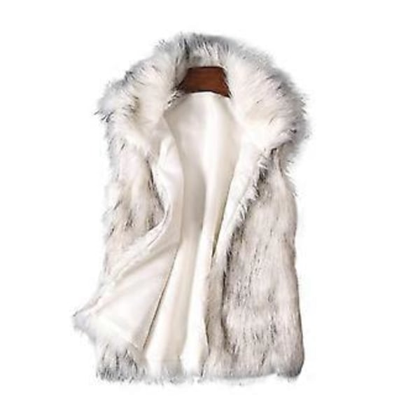 Dam Västs Knappar Knappslå Köldtålig Lös Höst Vinter Förtjockad Fuskpäls Västs Vardagskläder (XL)
