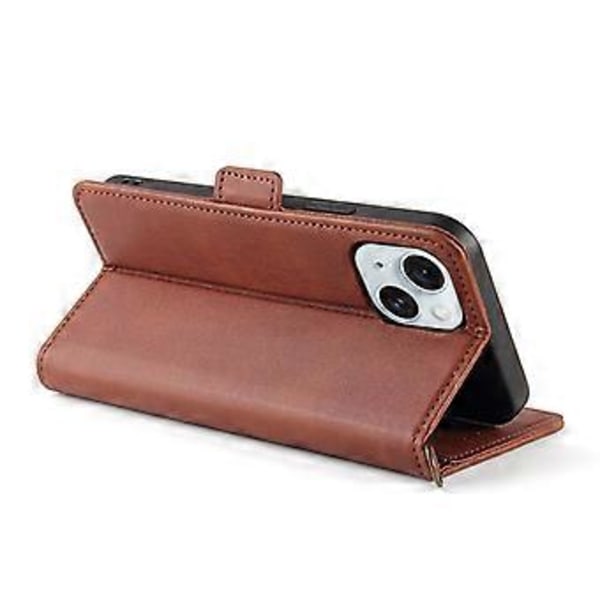 ABBCAS iPhone 15 Skal med Myrateckstur PU-Läder Stativ Magnetisk Folio Plånboksfodral (Stil D)