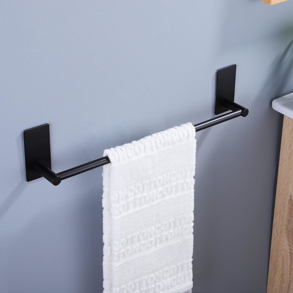 Black Towel Rack Adhesive Bathroom Towel Rack Self-Adhesive Towel Rack Stainless Steel Towel Rack 40