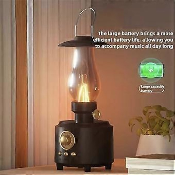 Klassisk Bluetooth-högtalare med atmosfärsbelysning, chockerande basljud, musikspelare, stöd för TF-kort och USB