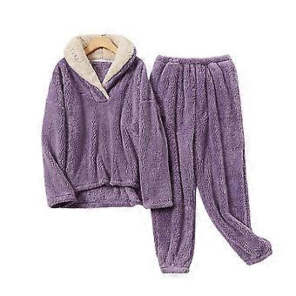Dam Fluffig Pyjamas Set Nattlinne/YY(S Lila)