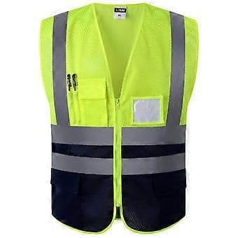 Herrväst Hög Synlighet Reflexväst Säkerhetsarbetsjacka (L Gul)