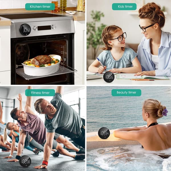 Digitala kökstimers, 3-tums LED-timer, magnetisk nedräkningstimer för klassrumsträning