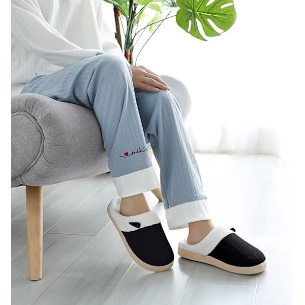 Damestoffler Myke Lett Hjemmesko Slip-on Minnefoam Sovesko Innendørs Utendørs Hjemmesko med Myk Terry Fôr (40-41)