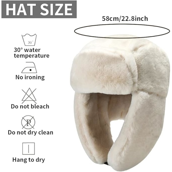 Warm Trapper Hat for Women - Winter Russian Hats with Ear Flaps -