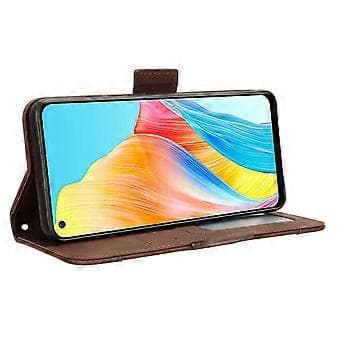 Til Oppo A58 4G Pung PU Læder Telefoncover Telefonstativ Cover med Flere Kortpladser (Stil E)