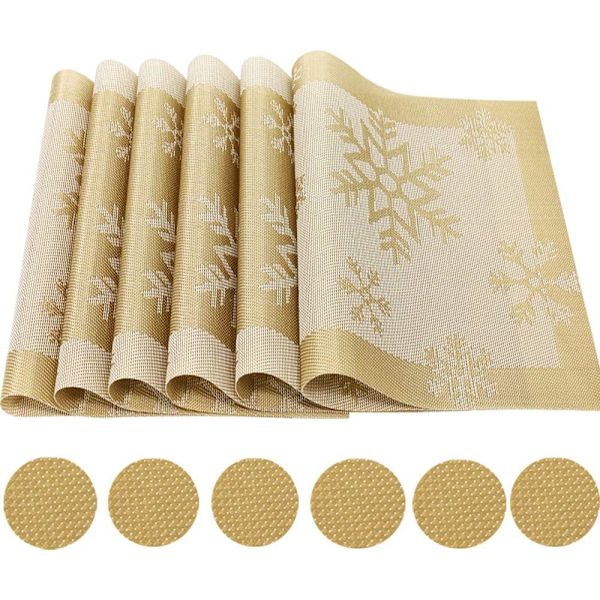Yksi sarja 6 sarjaa vinyyli pöytäalustoja, liukumaton PVC pöytäliina, w