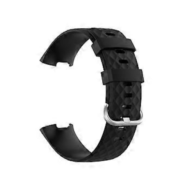 Blød Smart Watch Rem Sports Armbånd Udskiftning til Fitbit-Charge 3/4 (S Sort)