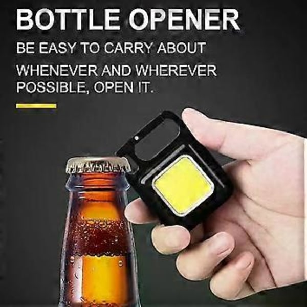 Monitoiminen kannettava valo Mini Glare COB Avaimenperävalo USB Ladattava taskulamppu Hätälamput Ulkoiluun Retkeilyvalo (A5 B04 Akku)