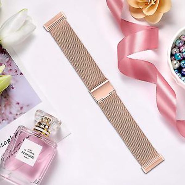 Metallband till Fitbit Versa 4 / Sense 2 (Roséguld)