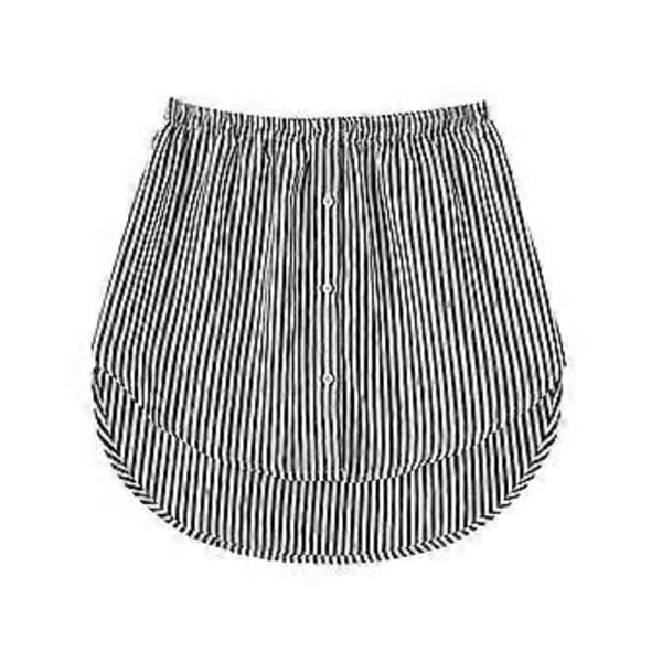 Skjorteforlenger for kvinner, justerbar lagdeling, falsk topp, nedre kant, skjorte, halvlangt skjørt S-2XL (XXL svart hvit)