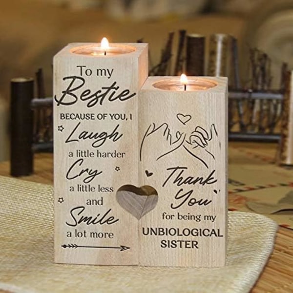 Lysestage med Candle to My Bestie - "To My Bestie" Hollow He