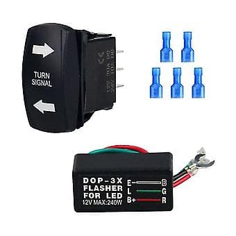 12V Universal 3-tråds Blinkrelæ med Blinklysskontakt LED-lys Blinkrelæ til Båd