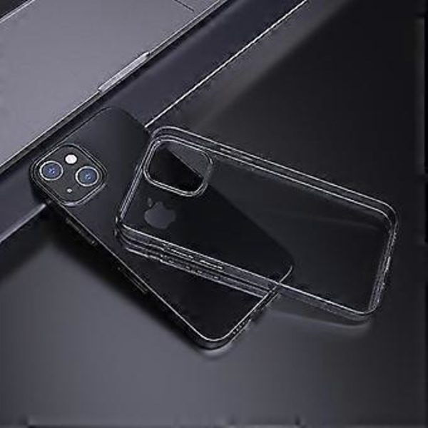 gjennomsiktig mykt TPU-telefondeksel kompatibelt med iPhone 13 13pro pro max mini (iPhone 13 Svart Gjennomsiktig)