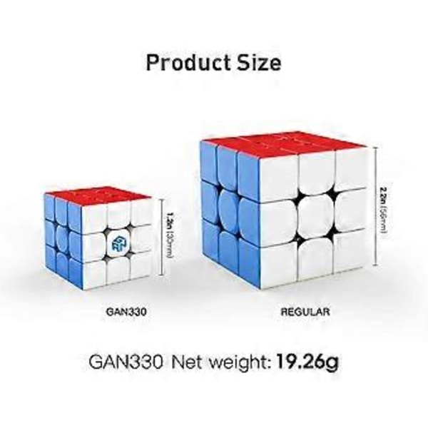 330 Cube Nøkkelring 3x3 Hastighetsterning Nøkkelringer Gan Mini Terning Lekegave 1,2 Tommer (Standardversjon)