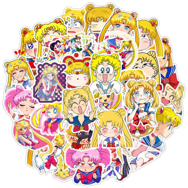 50 kpl Sailor Moon -tarroja Anime-vinyyli -tarroja autoon Mo