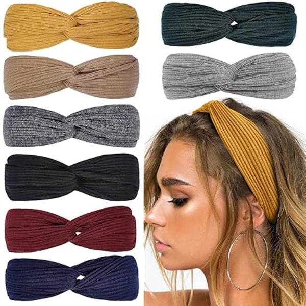 Hårbånd til kvinder Twist Knyttet Boho Elastiske Hårbånd til Gi