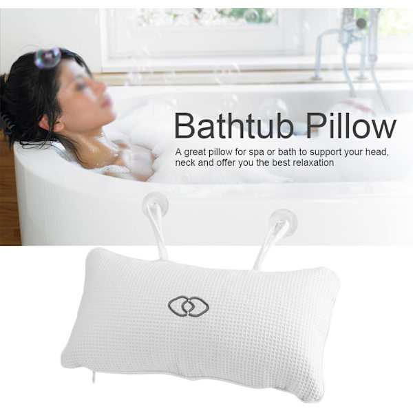 Badeputer, badeputer, sklisikker badekarpute med luftnett og sugekopper for jacuzzi, oppblåsbar