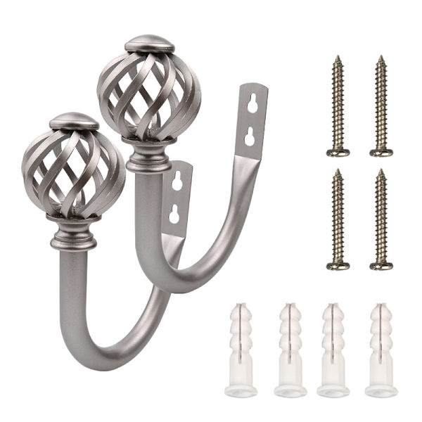 Set med 2 gardinholdere - Kroker - Festemidler - Holdere - Støtter f